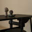 Table de salle à manger de style nordique en bois massif noir-107770386