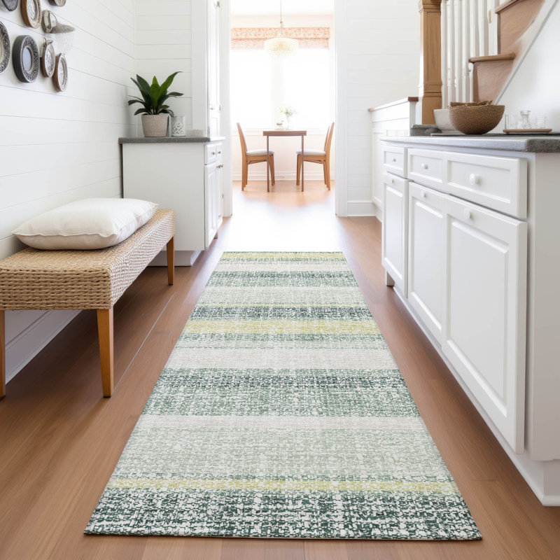 Tapis intérieur / extérieur lavable à la machine Xhevrie, Tapis de couloir 2 pi 3 po x 7 pi 6 po