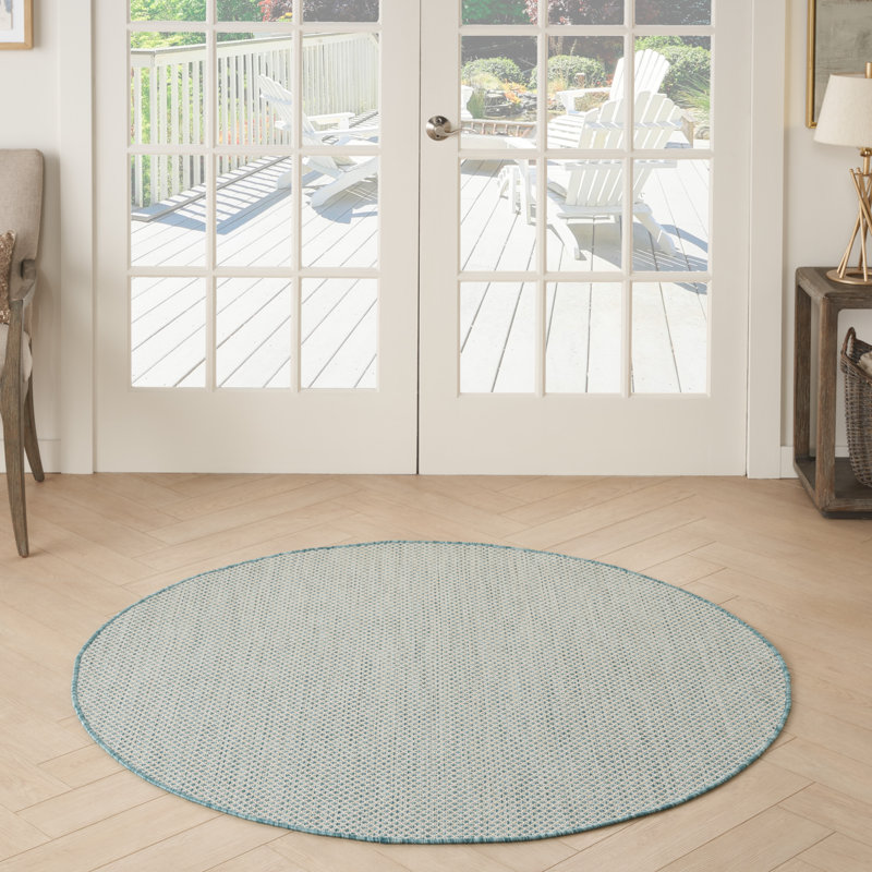 Tapis ivoire intérieur / extérieur Mcdade, Rond 4 pi