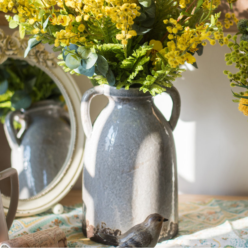 Harkness Handmade Ceramic Table Vase, 10" H x 6" W x 6" D