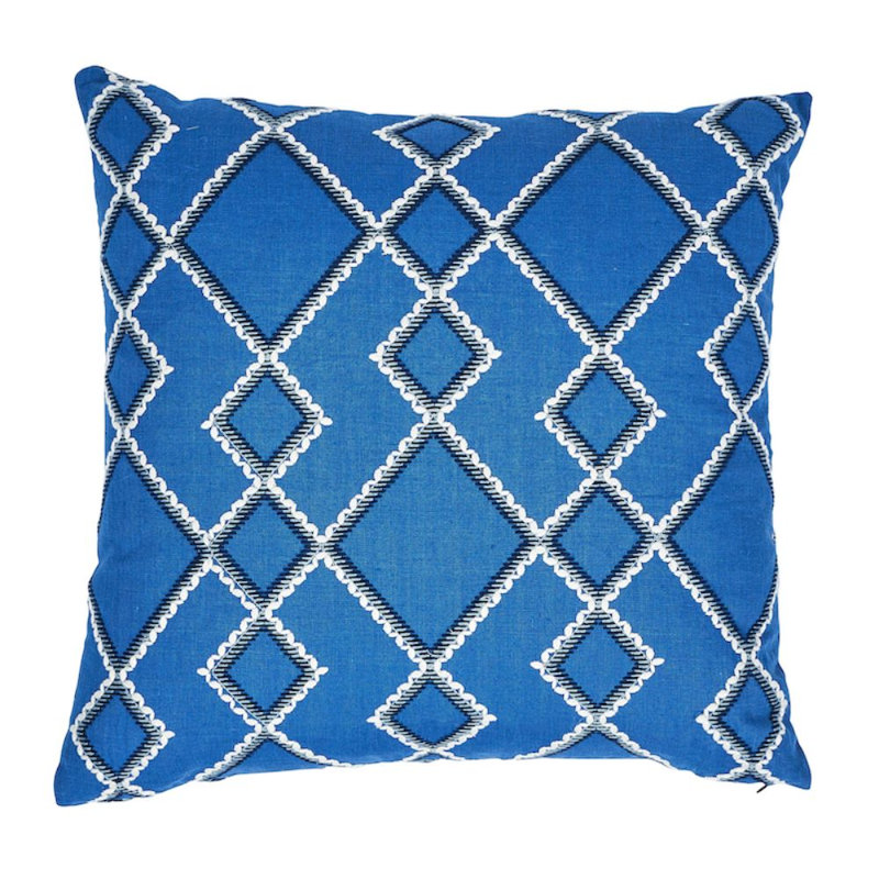 Coussin Branson, Bleu / géométrique, H 20 po x l 20 po