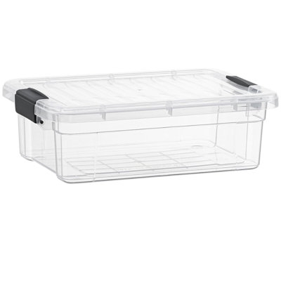  Boîtes de rangement transparentes avec couvercles, contenants en plastique sans BPA de 22,5 pintes, bacs de rangement, caisses empilables, bacs de rangement pour la maison, le bureau, l'école et le dortoir, 1 paquet