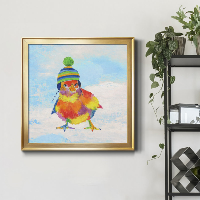 «Groovy Chick and Sky», reproduction d'art sur toile encadrée, H 34,5 po x l 34,5 po x P 1,5 po, Encadrement doré