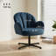 HOMCOM Swivel Accent Chair Velvet-Feel Fabric Armchair Dark Blue