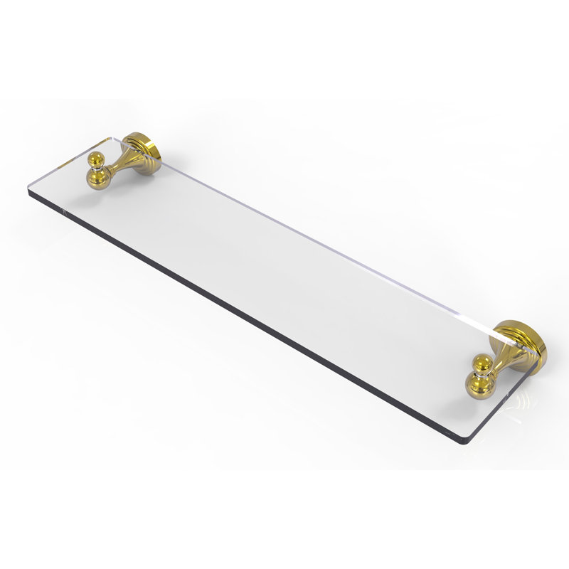 Godin Industrial Pipe Shelves, Polished Brass, 16 Inch