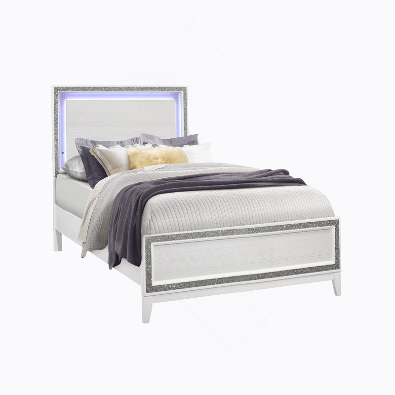 Almera Glitter White Full Bed, Full
