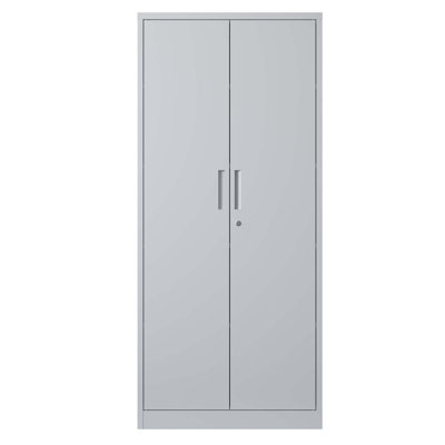 Armoire de rangement en métal durable de 71 pouces avec portes verrouillables et 3 tablettes réglables pour une organisation sécuritaire