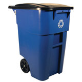 Resin Outdoor Trash & Recycling Bin - 50 Gallons