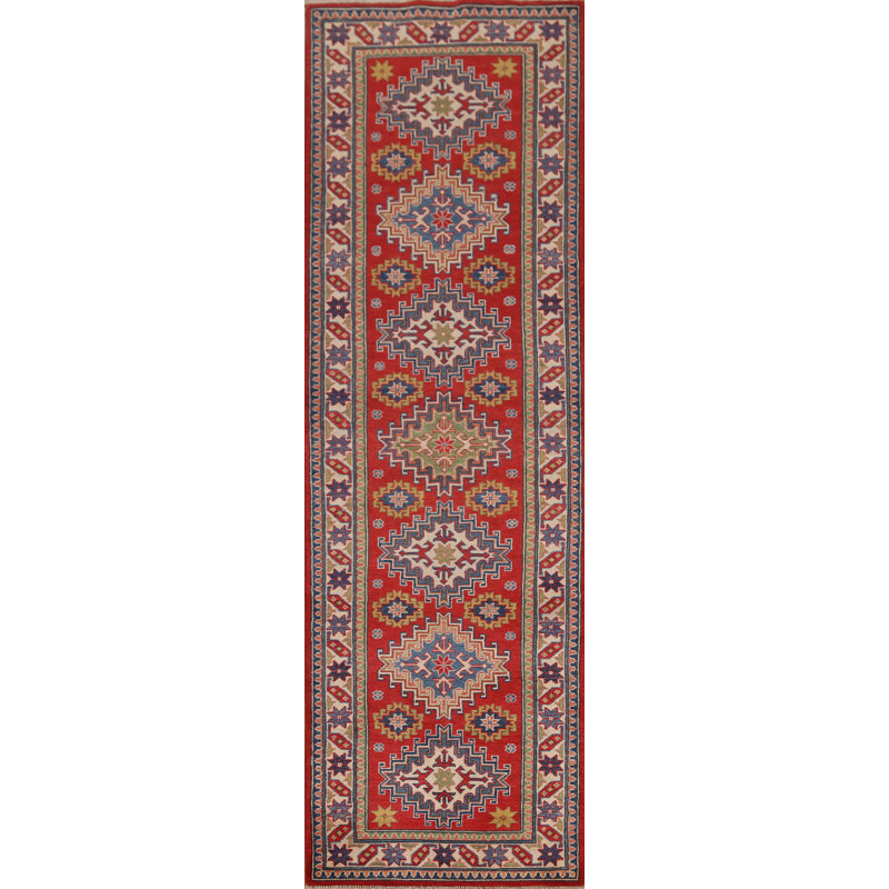 Tapis de couloir pakistanais noué à la main Kazak 3 x 10