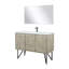 Meuble-lavabo rustique en acacia 48 po X P 20 po D, plateau en marbre de culture, ensemble de robinet en métal et 43 po Miroir