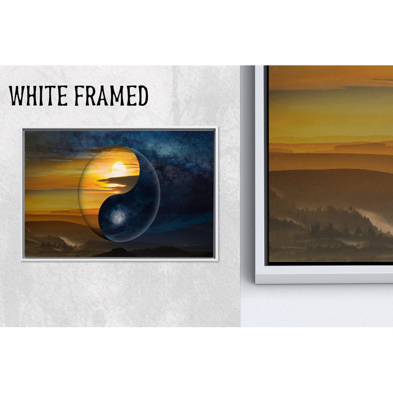 Art mural sur toile Yin Yang: soleil et lune, décoration murale, 1P, 27,6 po H x 39,4 po l