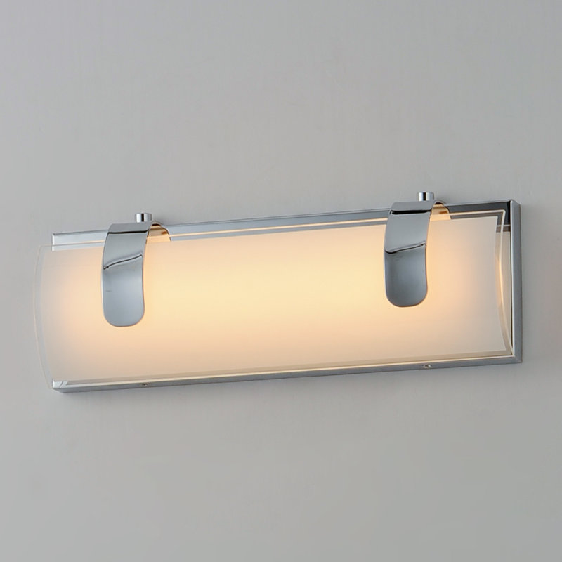 Barre de salle de bain à DEL à intensité variable Dufton, Chrome poli