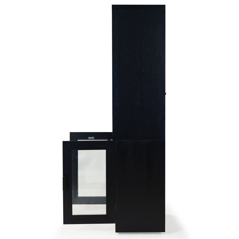 Roades Glass Cabinet Bookcase, Black