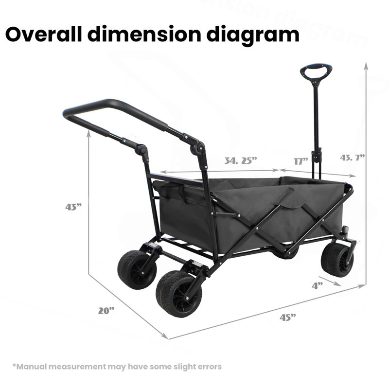 Chariot de jardin utilitaire pliable couleur pliable, Noir
