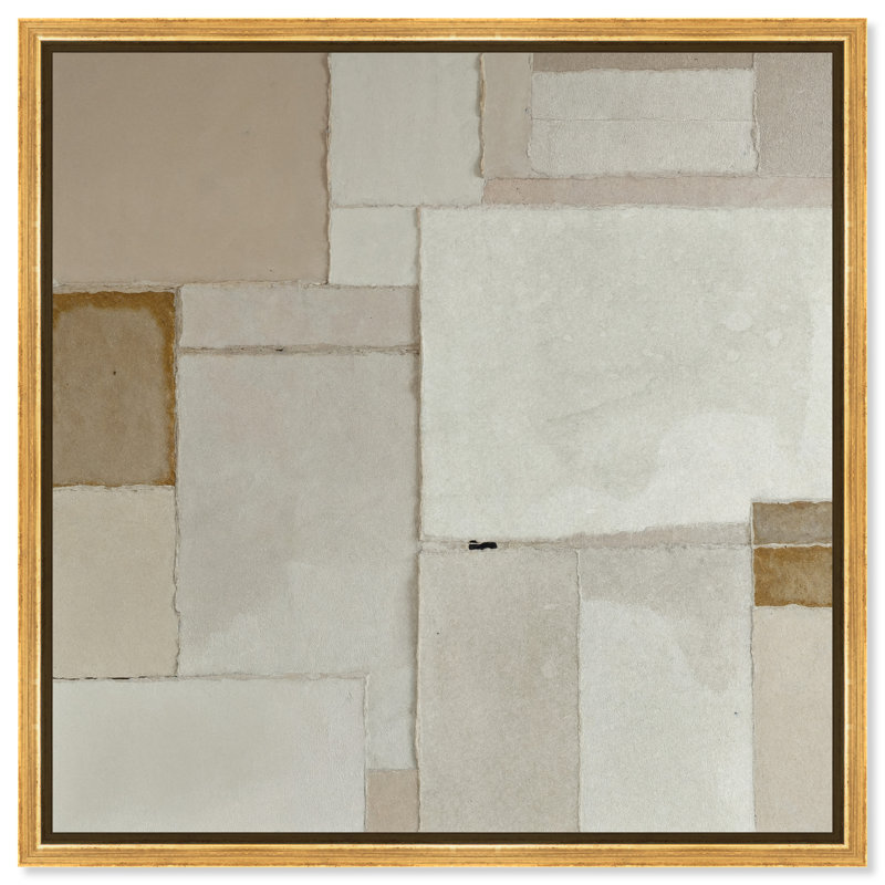 Vanilla II Canvas Abstract Print by Oliver Gal, Black Frame, 12 x 12, 17"H x 17"W, Gold Floater Frame