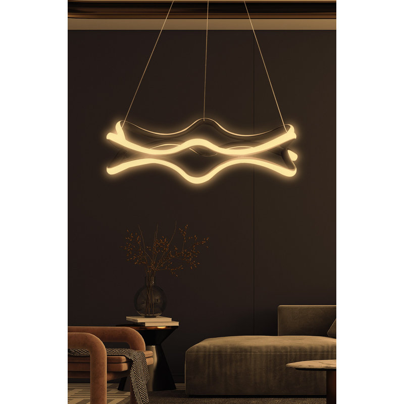 Lustre réglable moderne, corps en aluminium noir, 19,7 x 19,7 x 3,9 pouces | DEL 4 000 K, lueur jaune, 60 à 80 watts | Luminaire élégant pour la maison et le bureau, conception élégante avec revêtement électrostatique
