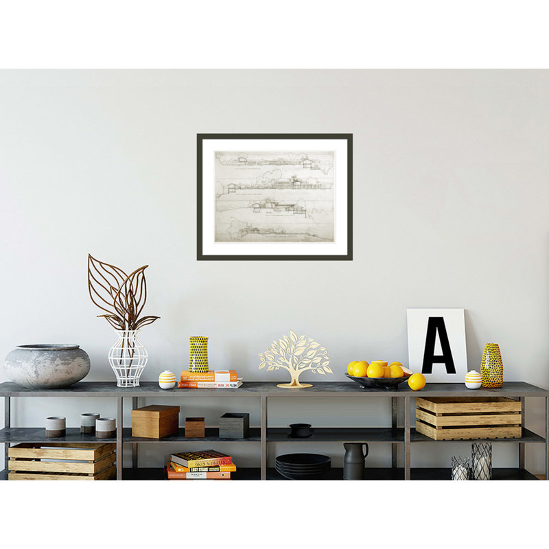Frank Lloyd Wright Home & amp; «Studio Taliesin II Spring Green WI» par Frank Lloyd Wright, impression giclée encadrée