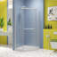 Porte de douche pivotante coulissante, avec verre trempé 1/4 po, cabine de douche néo-angle sans cadre 34,75 po x 72 po