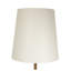 Lampe sur pied moderne Celestial avec table d'appoint en laiton - grand abat-jour en lin blanc, éclairage contemporain pour le salon et la chambre à coucher
