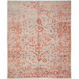 Rectangle Centennial Floral Hand-Knotted Cotton/Viscose Area Rug in Gray/Red