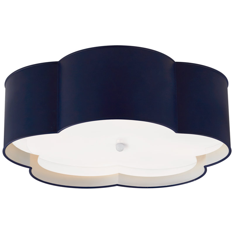 kate spade new york Bryce Large Flower Flush Mount, French Navy/White