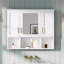 Armoire à pharmacie murale 35 po 2 en 1 avec tablettes réglables et portes à fermeture douce, miroir haute définition avec rangement pour meuble-lavabo de salle de bain-1016997312