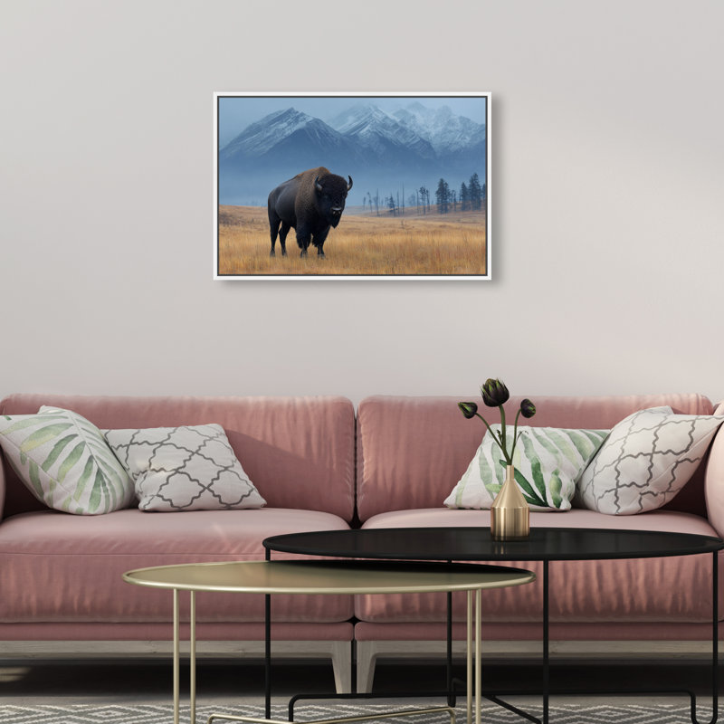 Mountain Bison I Print by Oliver Gal, 17" H x 25" W, White Floater Frame