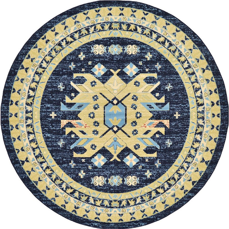 Adonnis Southwestern Indoor Rug, Round 8'