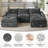 119" Modular Cloud Sectional Couches For Living Room, Oversized Compression Chenille Cloud Sofa, DarkGray-2135068772-2137499124