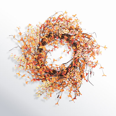 24" Fall Autumn Twig Berry Front Door Wreath