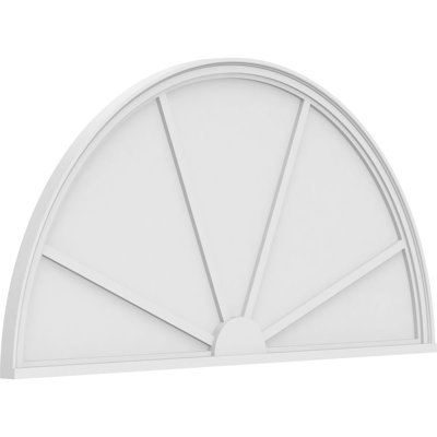 62"W x 31"H x 2"P Half Round 4 Spoke Architectural Grade PVC Pediment