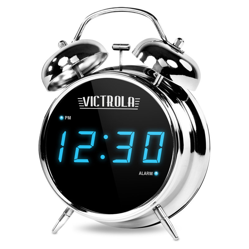 Electric Tabletop Clock in Silver with Alarm