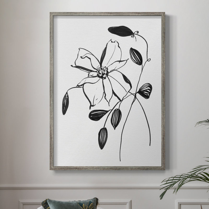 Wild Clematis II, reproduction encadrée - bois massif 47067, H 11 po x l 9 po
