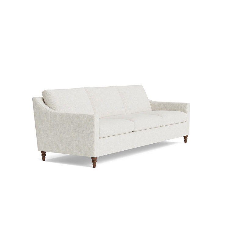 Vera Sofa (95"), Walnut Finish (Turned), Performance Weave - Snow