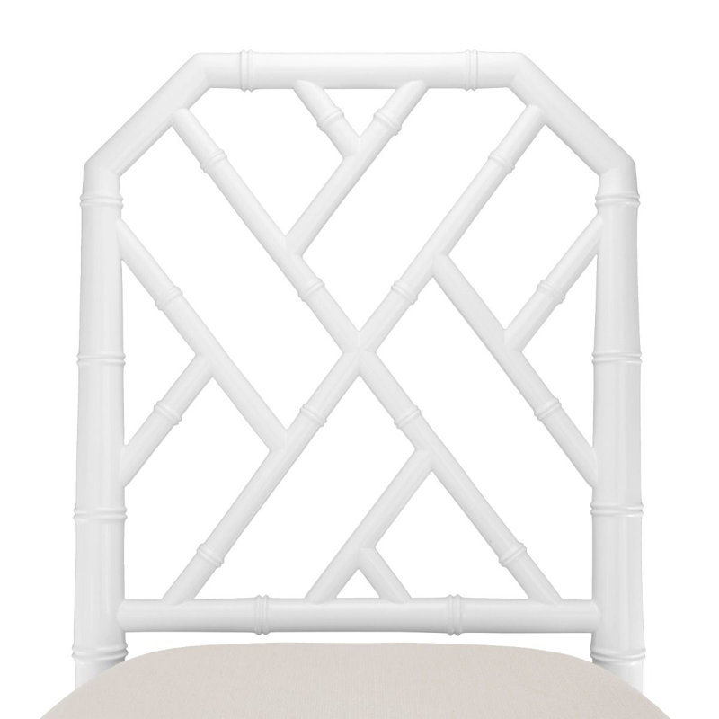 Jardin Upholstered Stool with Solid Wood Frame, White