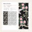 Papier peint floral oriental noir et rose à motif oriental Crane