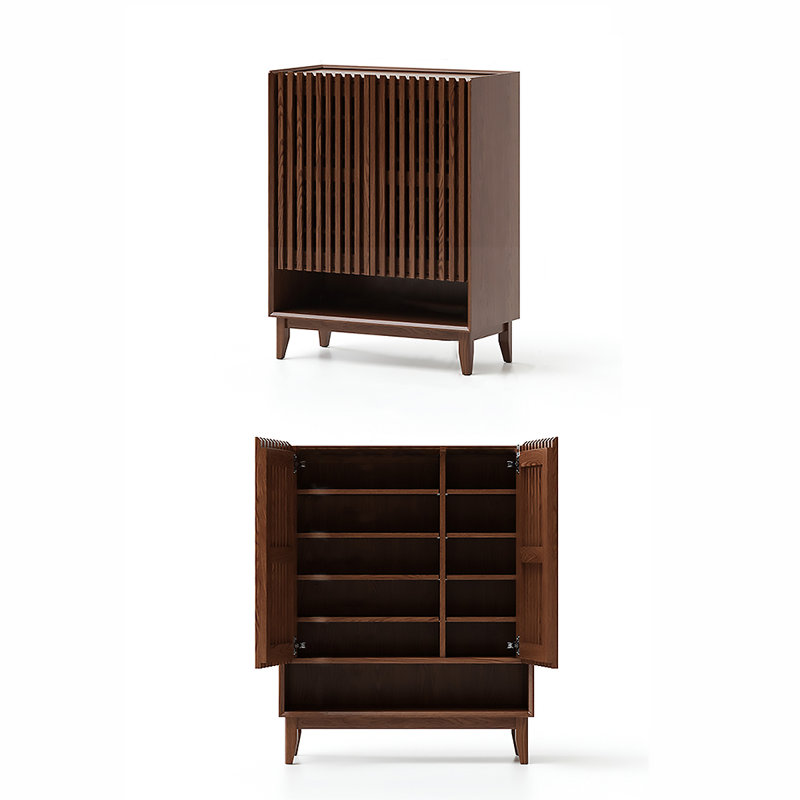 31.5" Brown Solid wood Rubberwood Shoe Storage