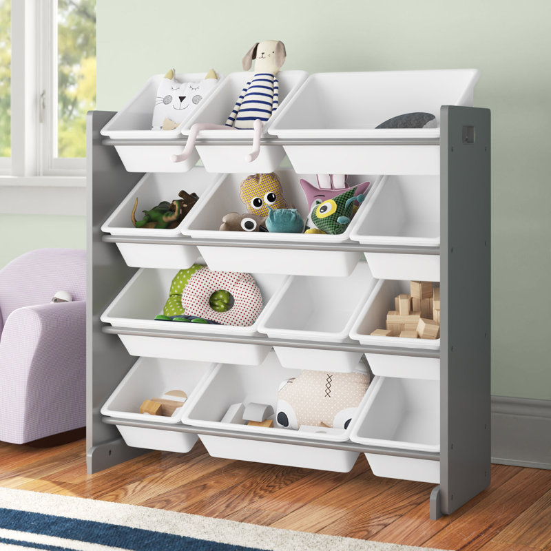 Bratton Mack & Milo™ Toy Organizer with Bins, Grey/White