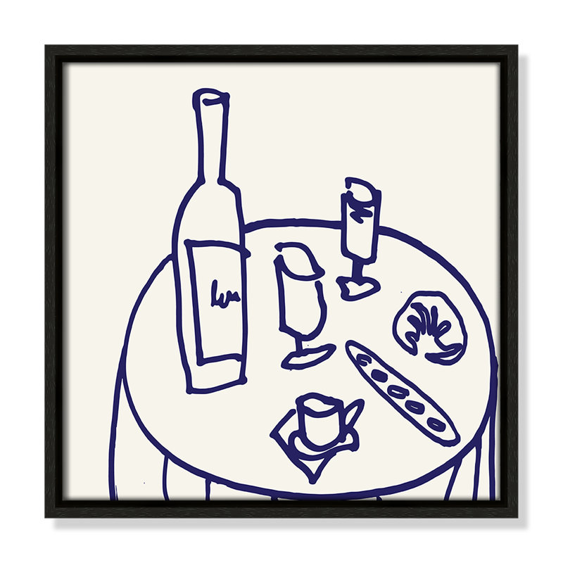 «Table Table Square Square Print» par Corinne Rose Design, Espresso, H 13,5 po x l 13,5 po