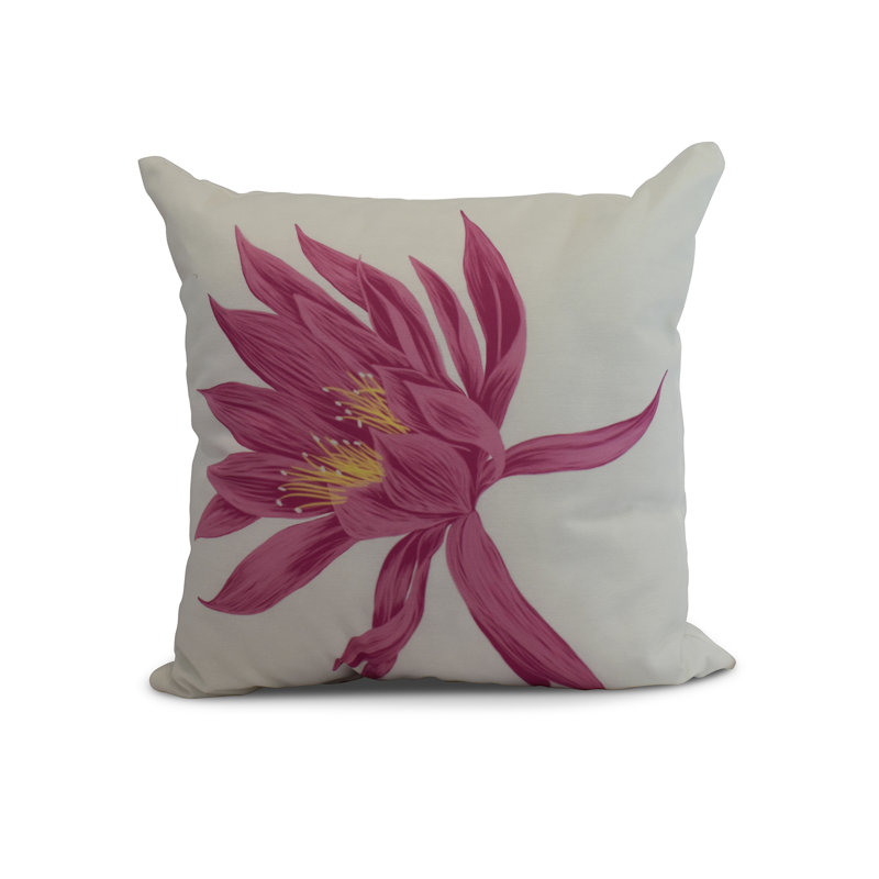 Cuban Flare Floral Reversible Throw Pillow, Pink, 16" x 16"