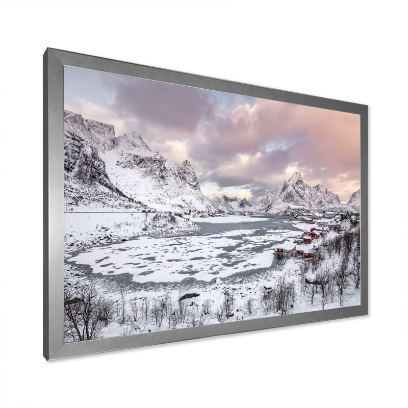 Winter Winter In Alaska sur impression sur toile, H 16 po x l 32 po x P 1 po, Cadre photo argenté