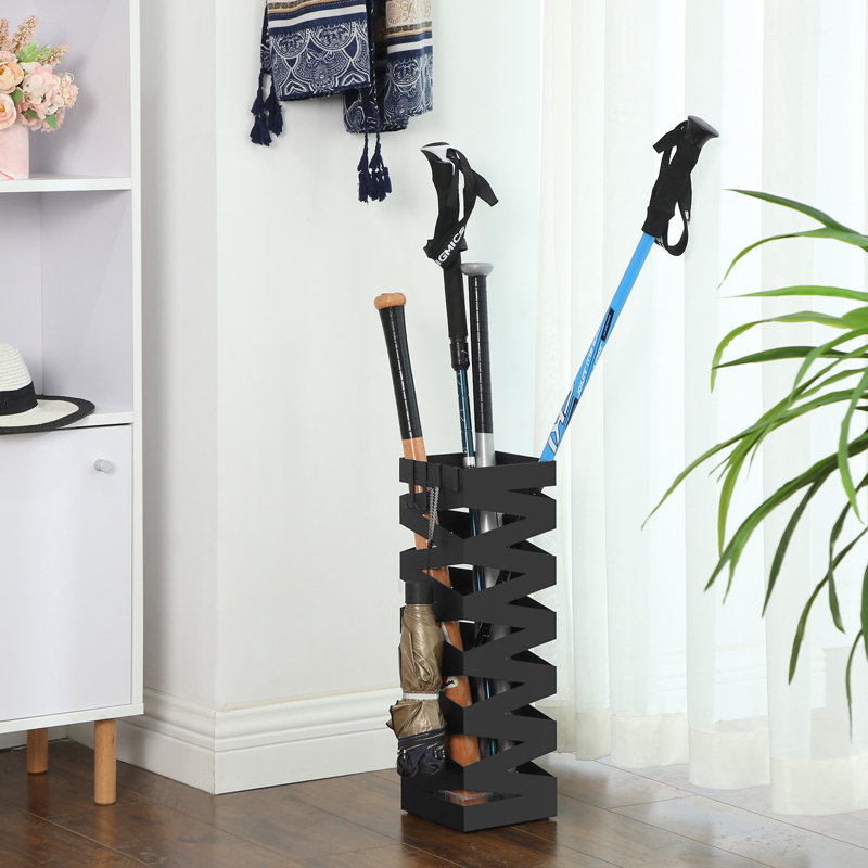 15.5x15.5x49cm Steel Umbrella Stand, Black