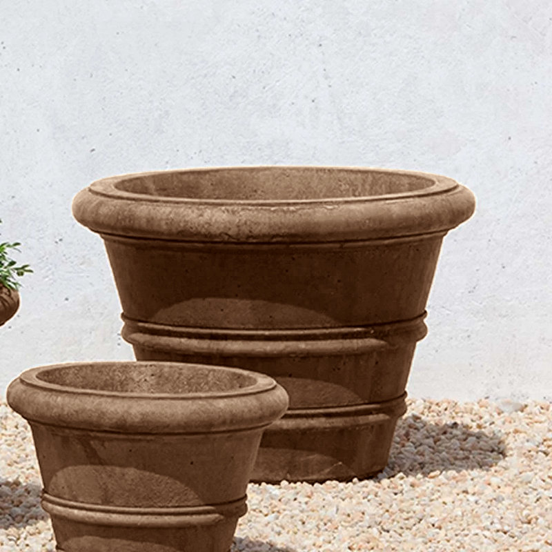 Handmade Planter, 27.5" H x 35.5" W x 35.5" D, Graystone