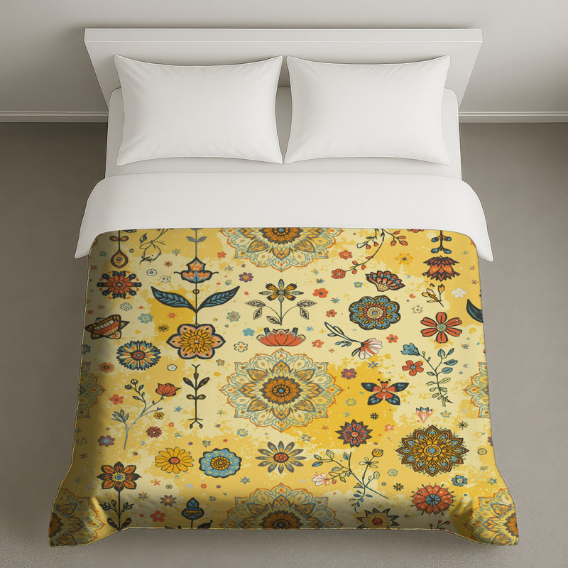 Mandala Floral Pattern Duvet Covers, Twin