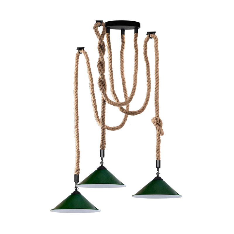 Lundys 3 - Light Green/Black Pendant, No