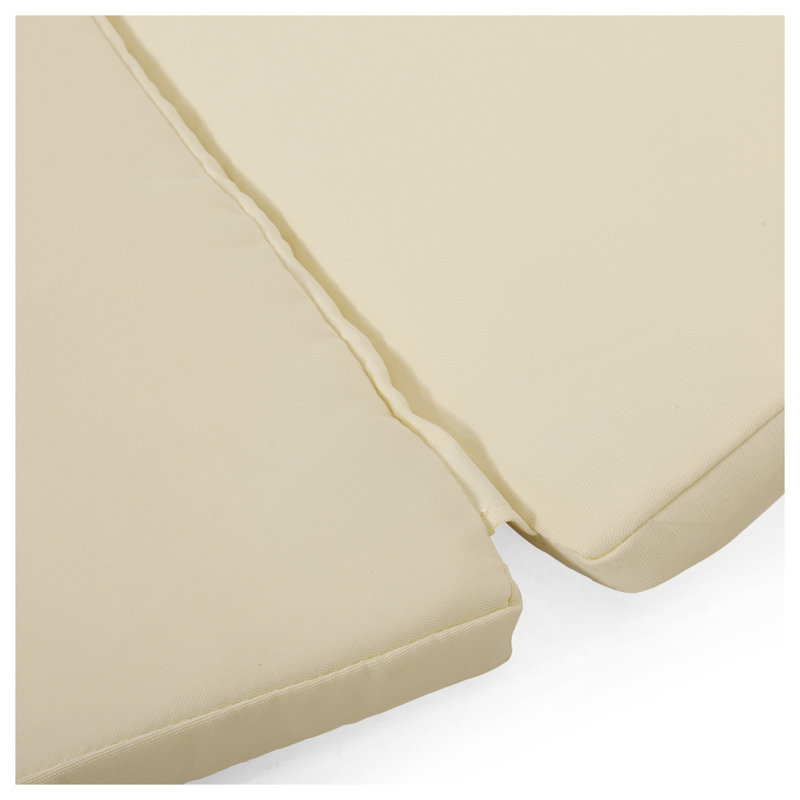 Coussin de chaise longue d'extérieur Mikael - Tissu beige avec rembourrage en mousse (robuste)