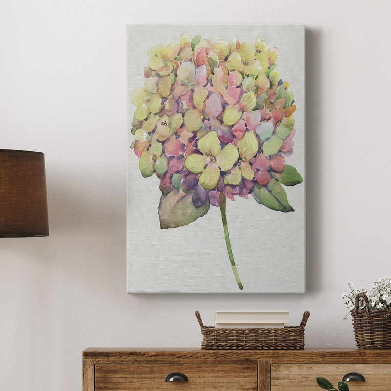 Multicolore floral II - peinture sur toile tendue, H 18 po x l 12 po x P 1 po