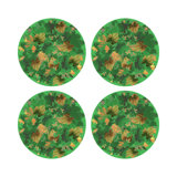 Fallen Leaves Vegan Leather Round Pebble Placemat