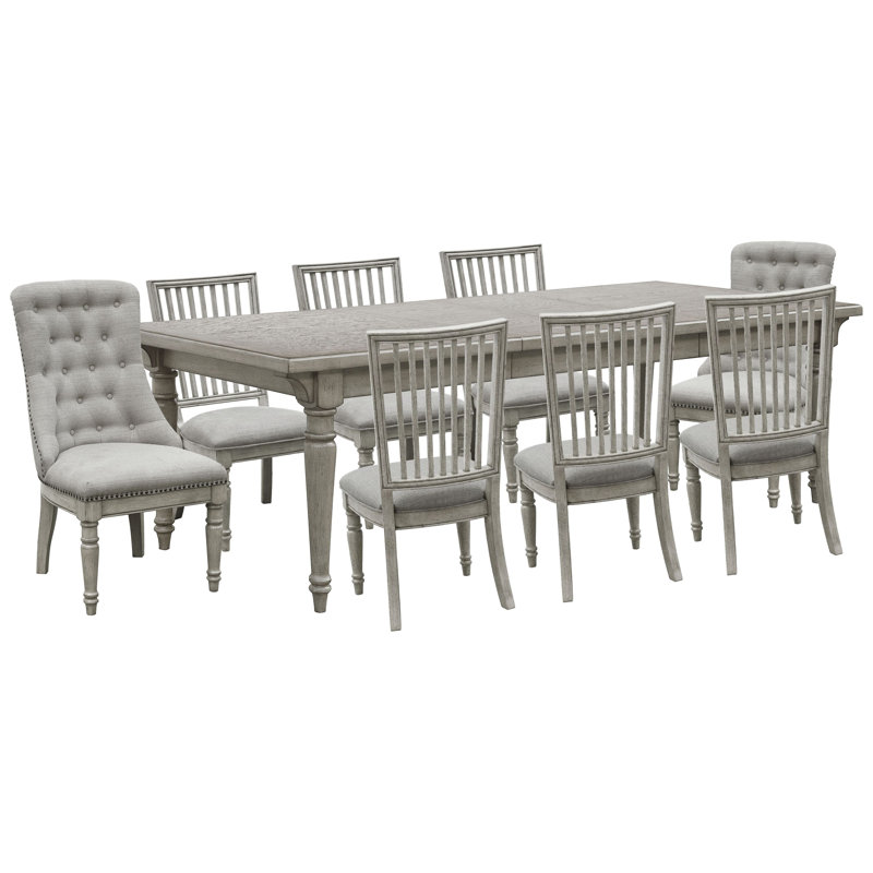 Table de salle à manger Branice, 9 pièces: table, 8 chaises