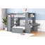 Lit mezzanine avec lit autonome, tablettes, bureau et garde-robe-700251607-700251593
